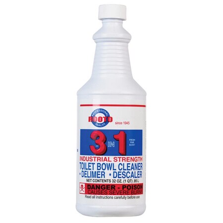 Rooto 3-in-1 Industrial Strength Fresh Pine Scent Toilet Bowl Cleaner and Delimer 32 oz Liquid 1090